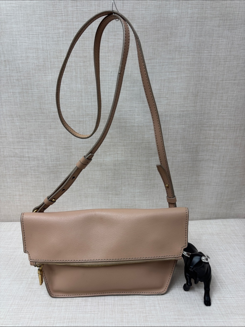 J. Crew Blush Taupe Leather Crossbody Bag